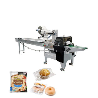 Máquina de embalagem HFFS de pão de biscoito personalizada com 220V 50Hz de potência para plantas de processamento de alimentos