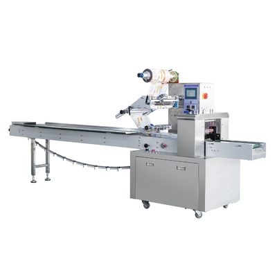 Automatic Pillow Packing Machine with 120-300 mm Package Length 35-80 mm Width and 30-150 bags/min Speed
